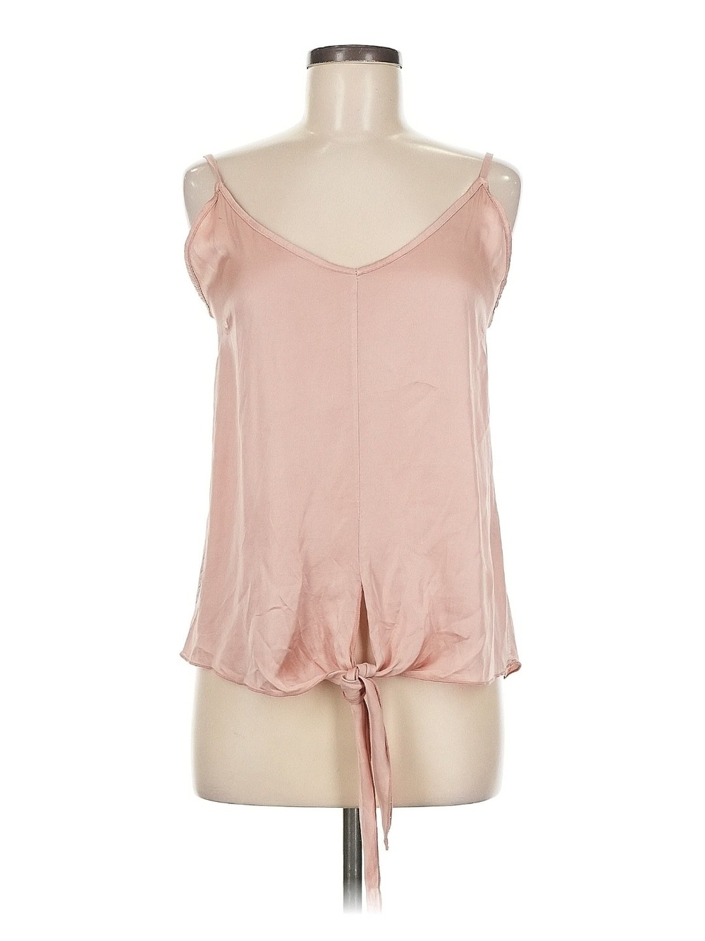 Nude Pink Tie-Front Cami Tank Top